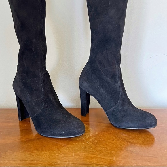 Stuart Weitzman • Highland Boot over the knee thigh high black suede heeled - Picture 9 of 13